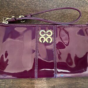 Patent leather Coach wristlet